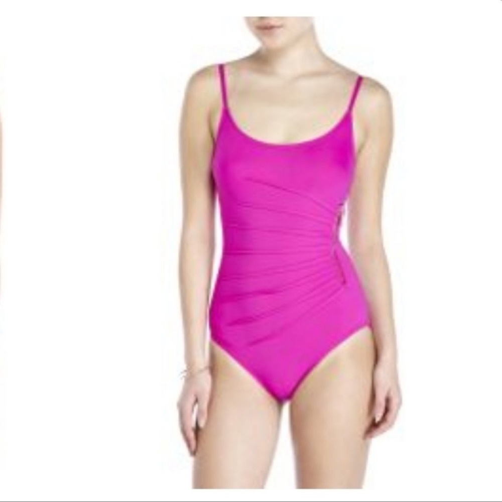 Ivanka Trump Women's Zipper Starburst Maillot One Piece Swimsuit Size 8